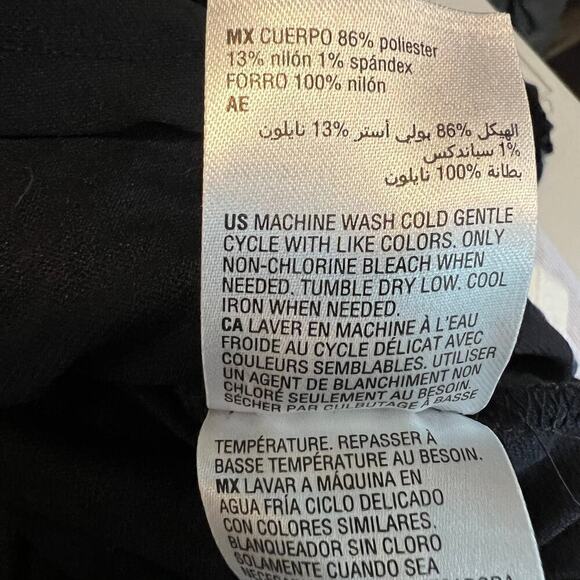 Alfani Geometric Black Tunic Top Semi Sheer Sleeve & Hem Size M - Picture 10 of 10